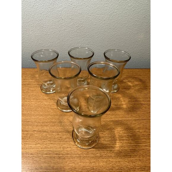 Vintage Mid Century Shot Glass Set Of 6 3.5 Oz MCM Classic Footed Glass - Picture 1 of 8